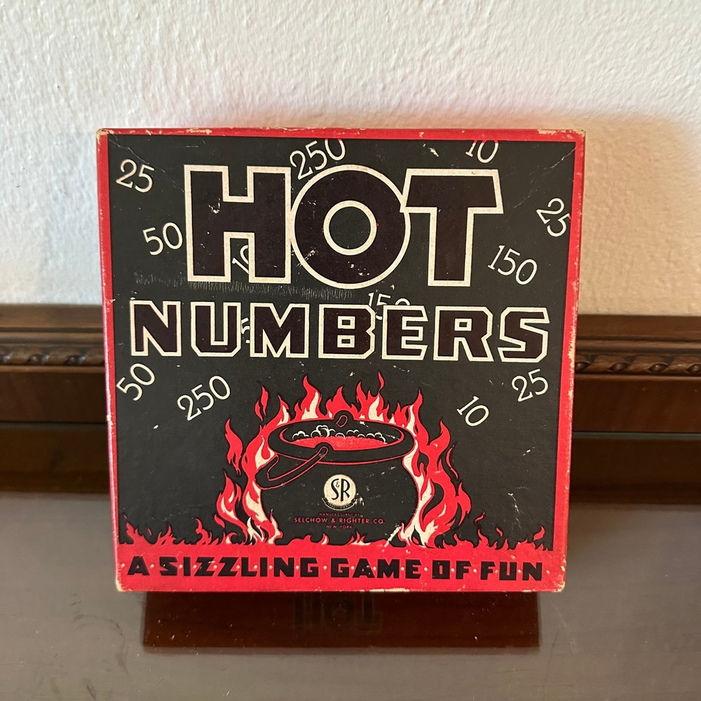 Vintage Hot Numbers Game Selchow & Righter Co Wooden Tiles Original Box